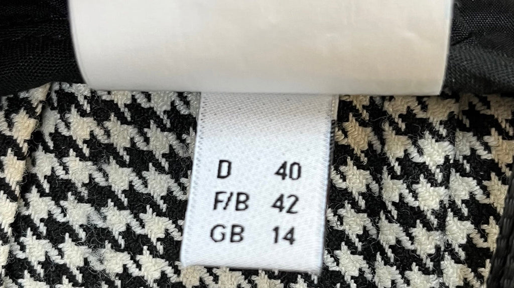MADELEINE Black, White Check Paper Bag Trousers GB 14 - Spitalfields Crypt Trust