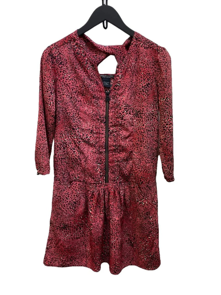 MAISON SCOTCH Rouge, Black, Cream Animal Print V Neck Dress Size M - Spitalfields Crypt Trust