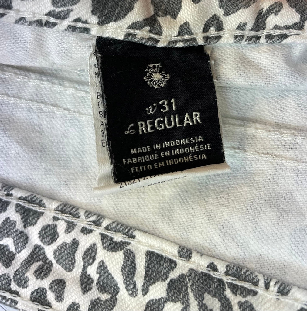 MAISON SCOTCH White, Black, Pink Leopard Print Jeans Size W 31 L Regular - Spitalfields Crypt Trust