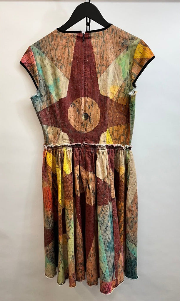 MAKING THE CUT Multi-coloured Abstract Print Dress Size S - Spitalfields Crypt Trust
