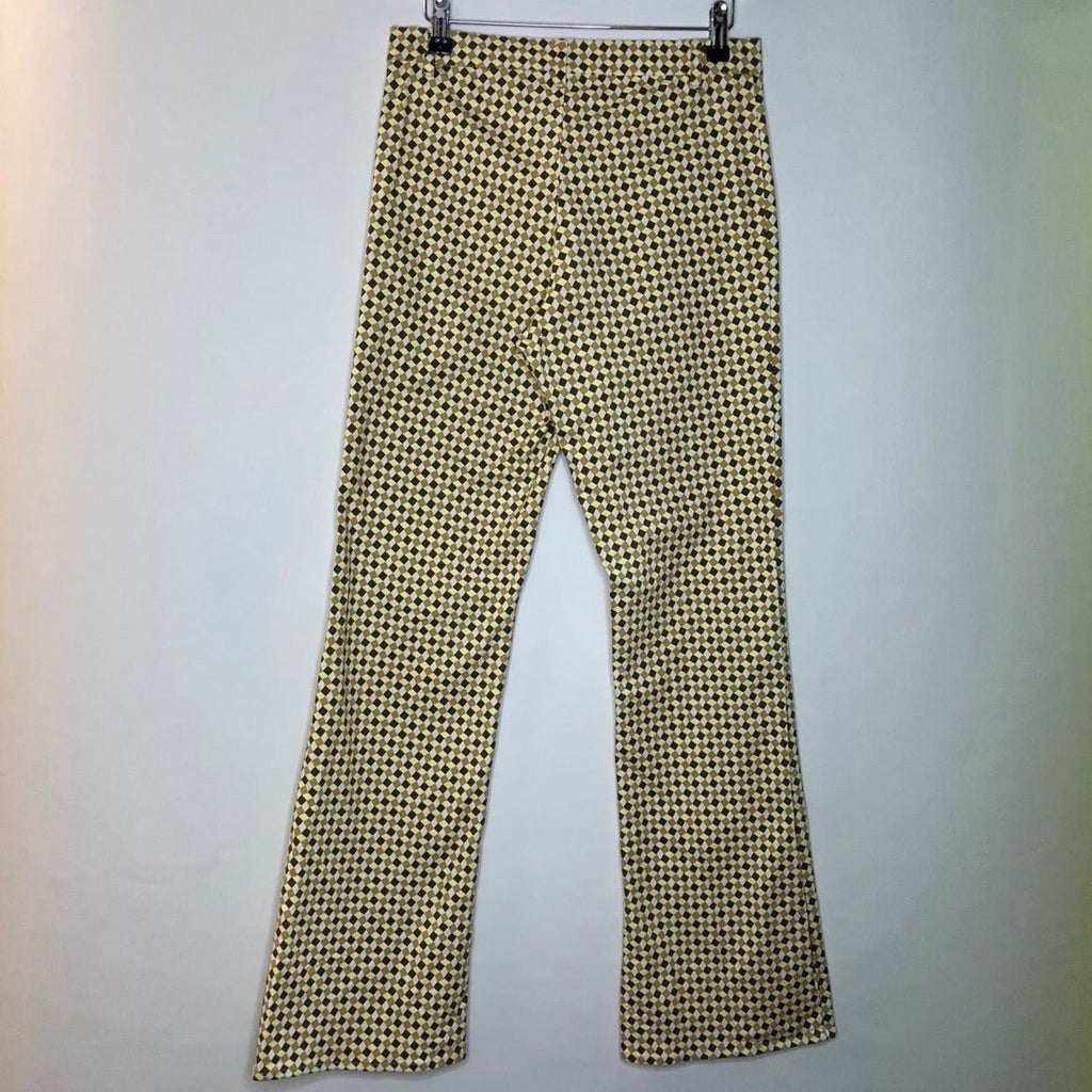 Motel Brown, Yellow, White Patterned Trousers Size M - Spitalfields Crypt Trust