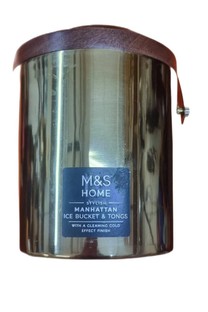 M&S Gold Ice Bucket With Tongs - Spitalfields Crypt Trust