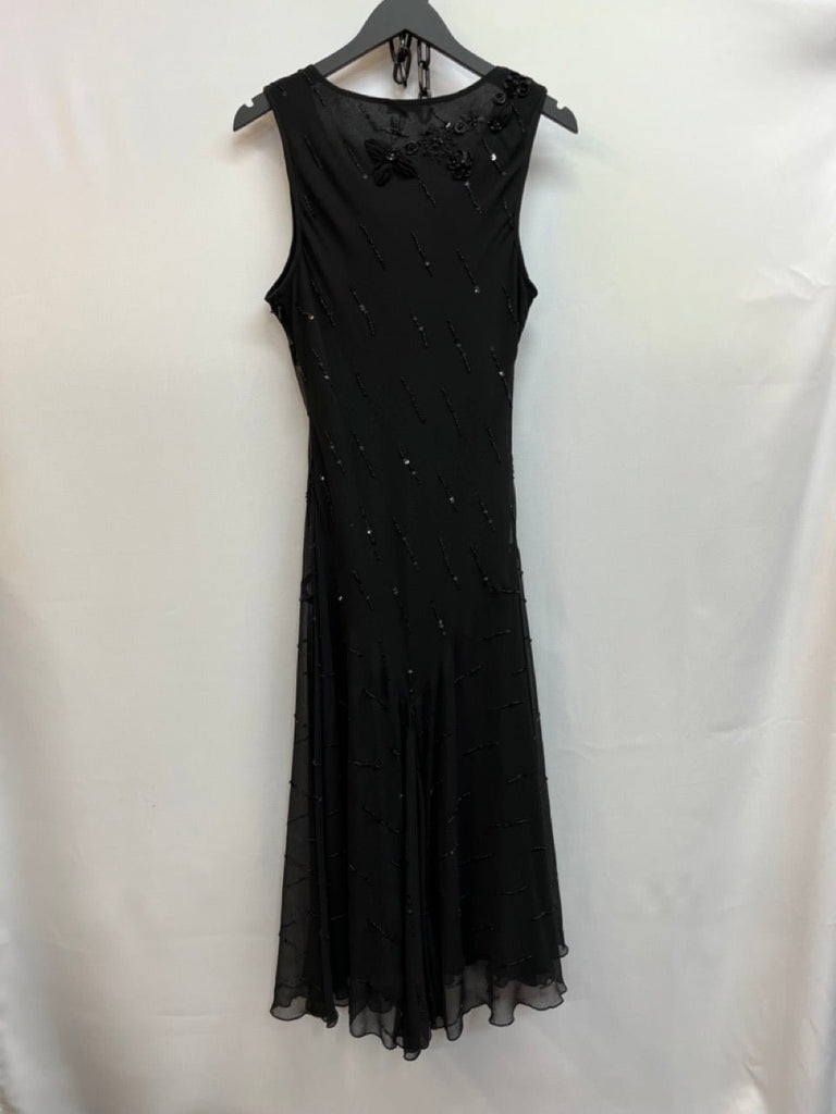 M&S Per Una Sequin Black Floaty Party Dress Size 16 Long - Spitalfields Crypt Trust