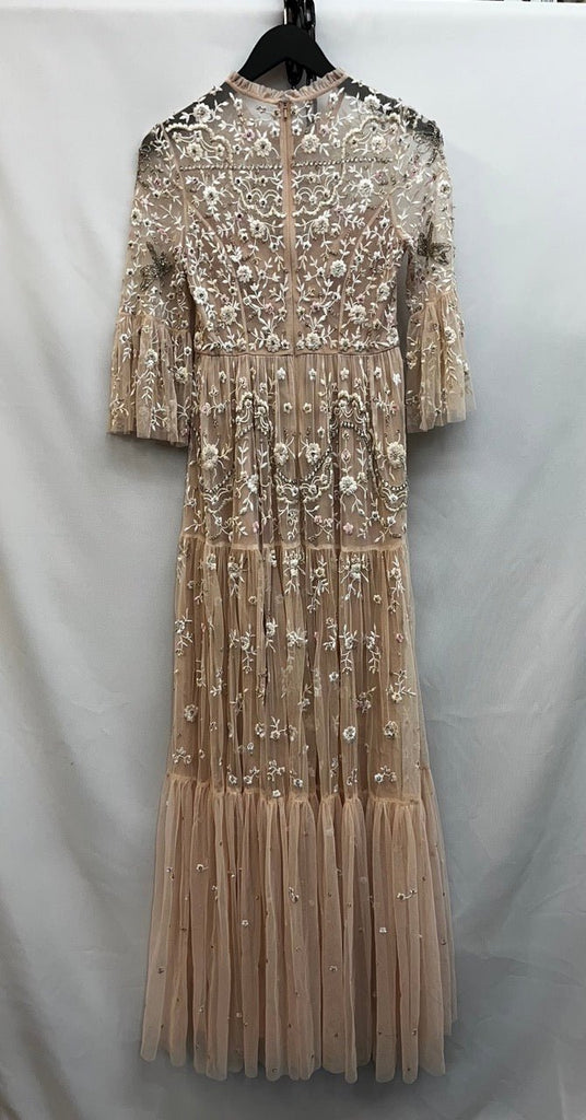 Needle & Thread Soft Pink Embroidered Maxi Dress Size UK 6 - Spitalfields Crypt Trust