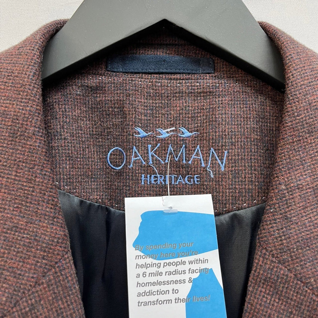 Oakman Heritage Brown, Navy Single Breasted Jacket Size 48R - Spitalfields Crypt Trust