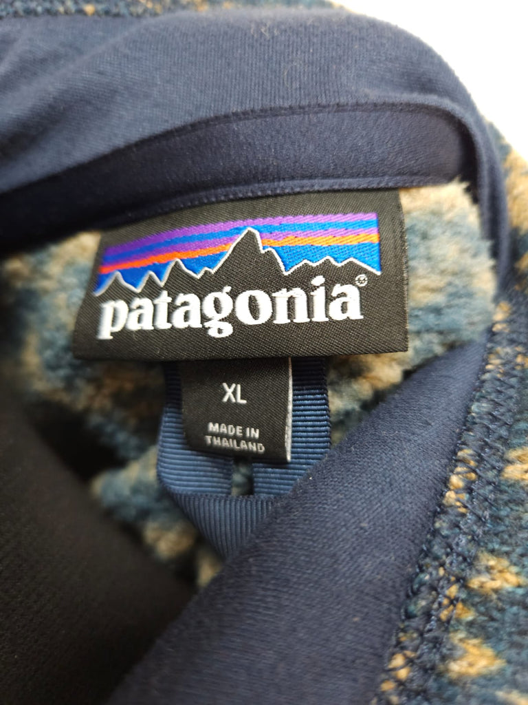Patagonia Pullover Aztec Print Fleece Size XL - Spitalfields Crypt Trust