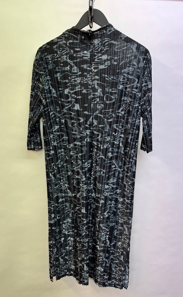 PATTERNITY + JOHN LEWIS Black, Grey Striped Printed Dress Size L - Spitalfields Crypt Trust