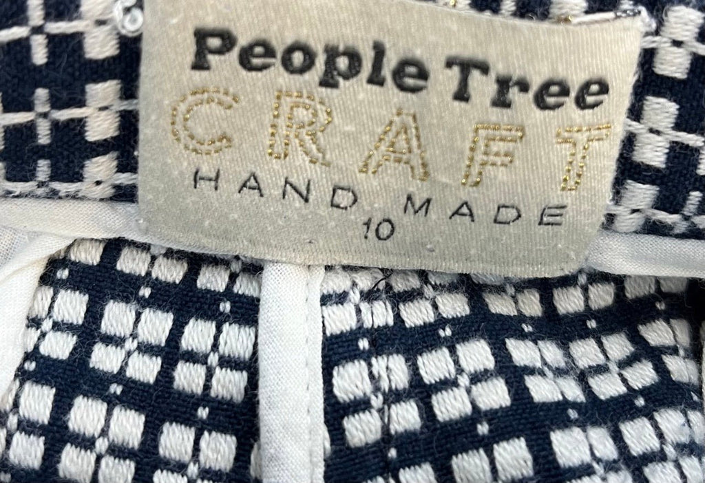 PEOPLE TREE Black, White Check Cropped Trousers Size 10 - Spitalfields Crypt Trust