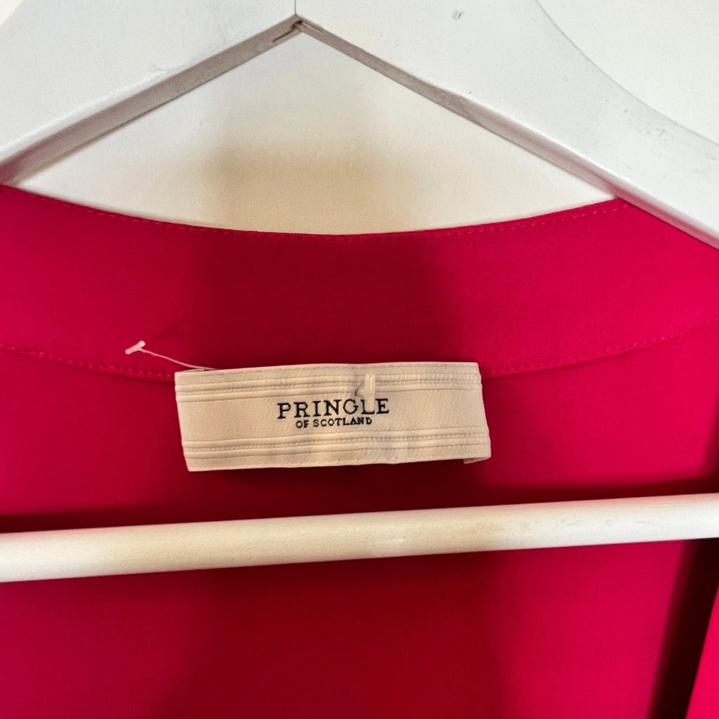 Pringle Of Scotland Pink Short Sleeve Wrap Dress Size UK 10 - Spitalfields Crypt Trust