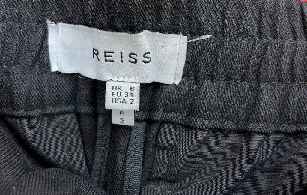 REISS Black Pleated Front Trousers Size UK 6 - Spitalfields Crypt Trust