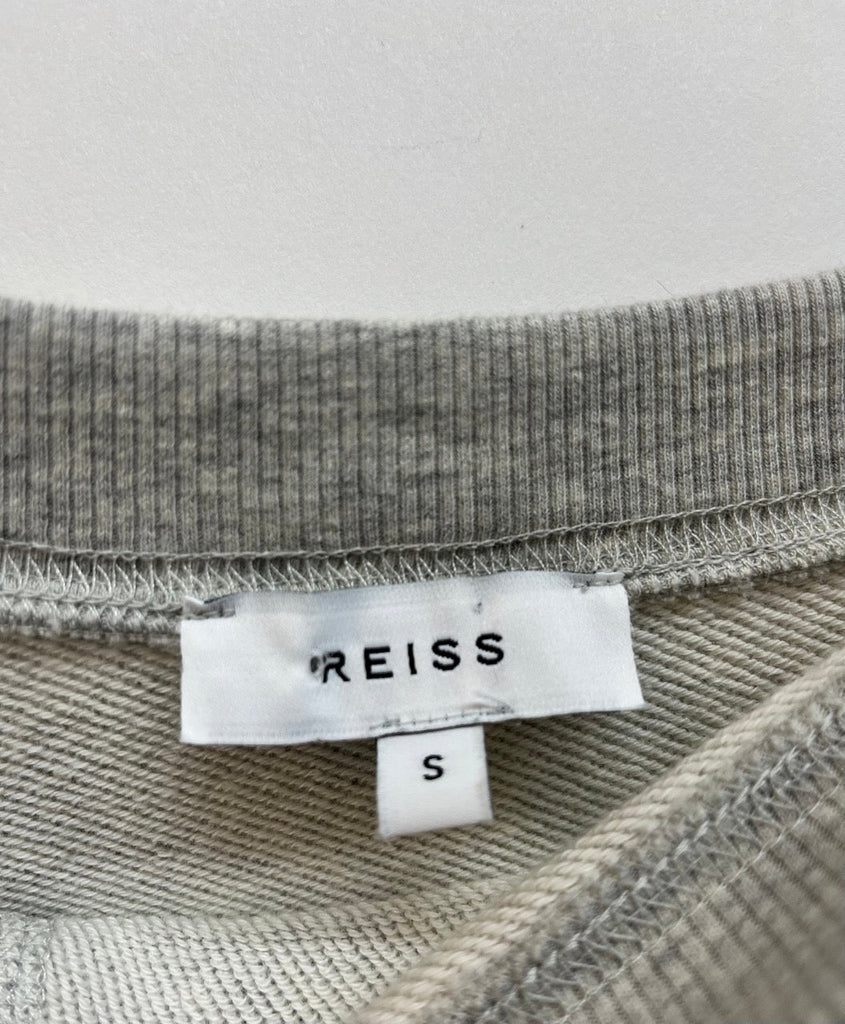 REISS Grey Off Shoulder Sweatshirt Size S - Spitalfields Crypt Trust