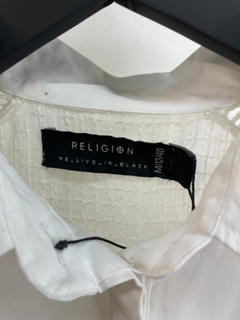 RELIGION White Chorus Shirt Size M - Spitalfields Crypt Trust