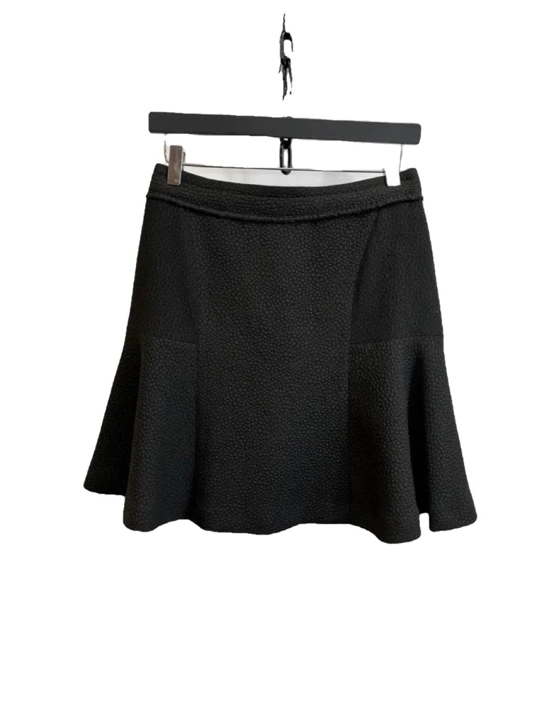 Sandro Black Animal Print Mini Skater Skirt Size 1 UK 8 - Spitalfields Crypt Trust