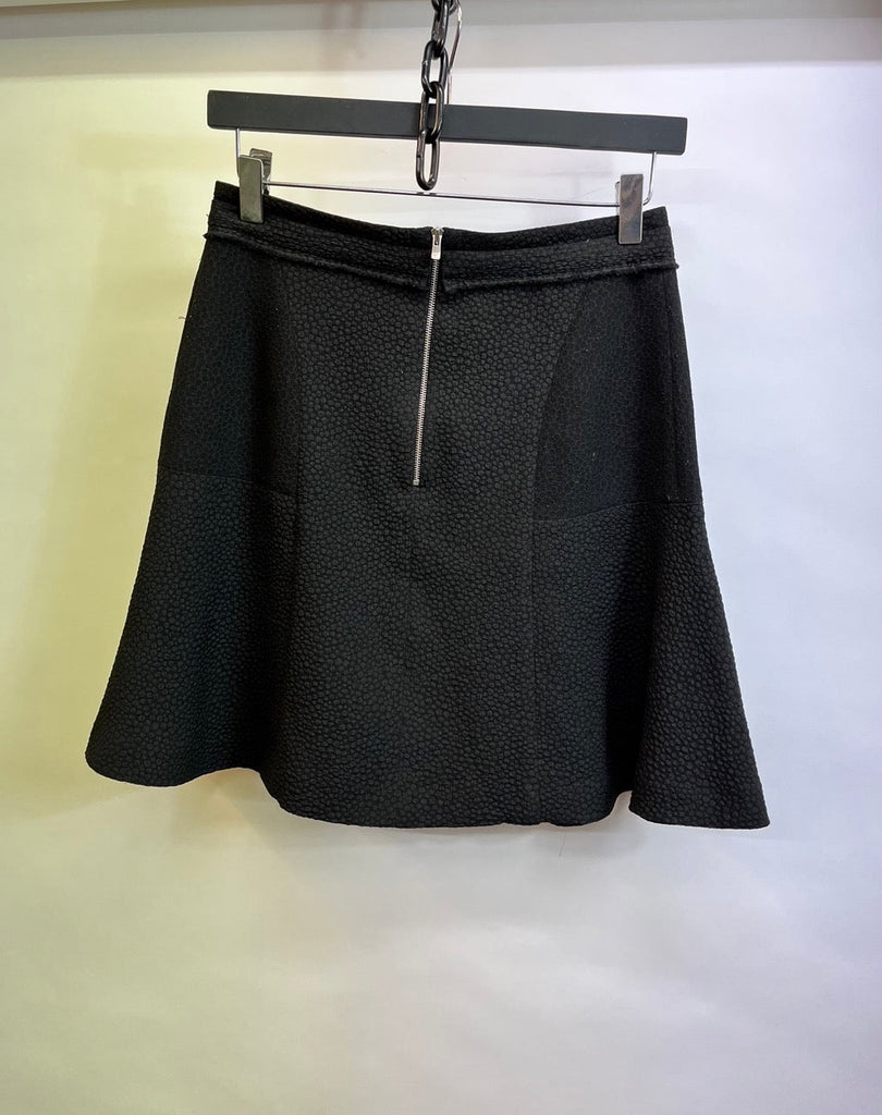 Sandro Black Animal Print Mini Skater Skirt Size 1 UK 8 - Spitalfields Crypt Trust