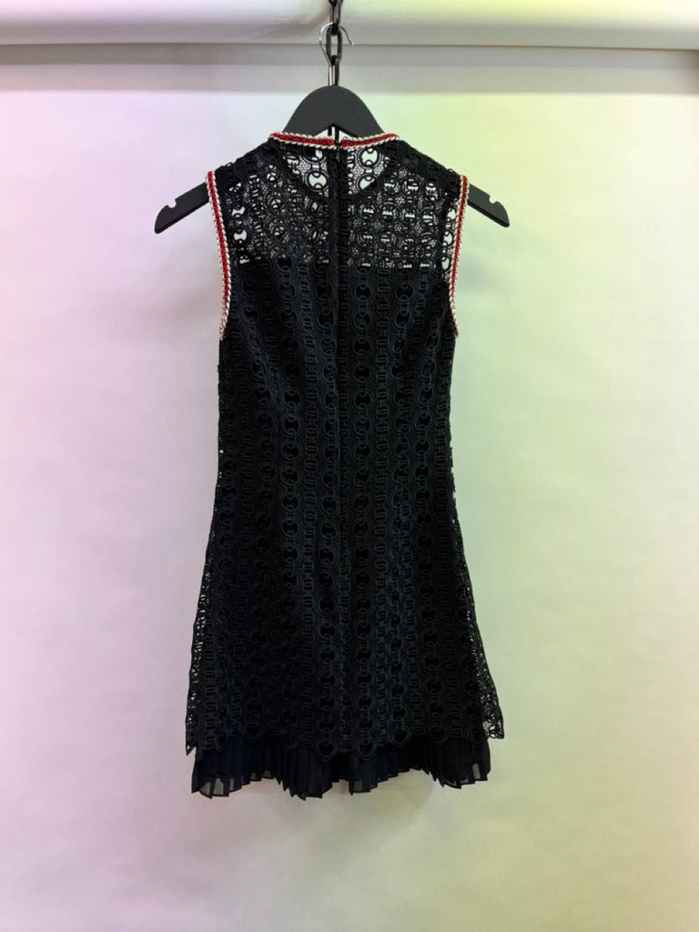 SANDRO Black Sleeveless Lace Mini Dress Size 34 - Spitalfields Crypt Trust