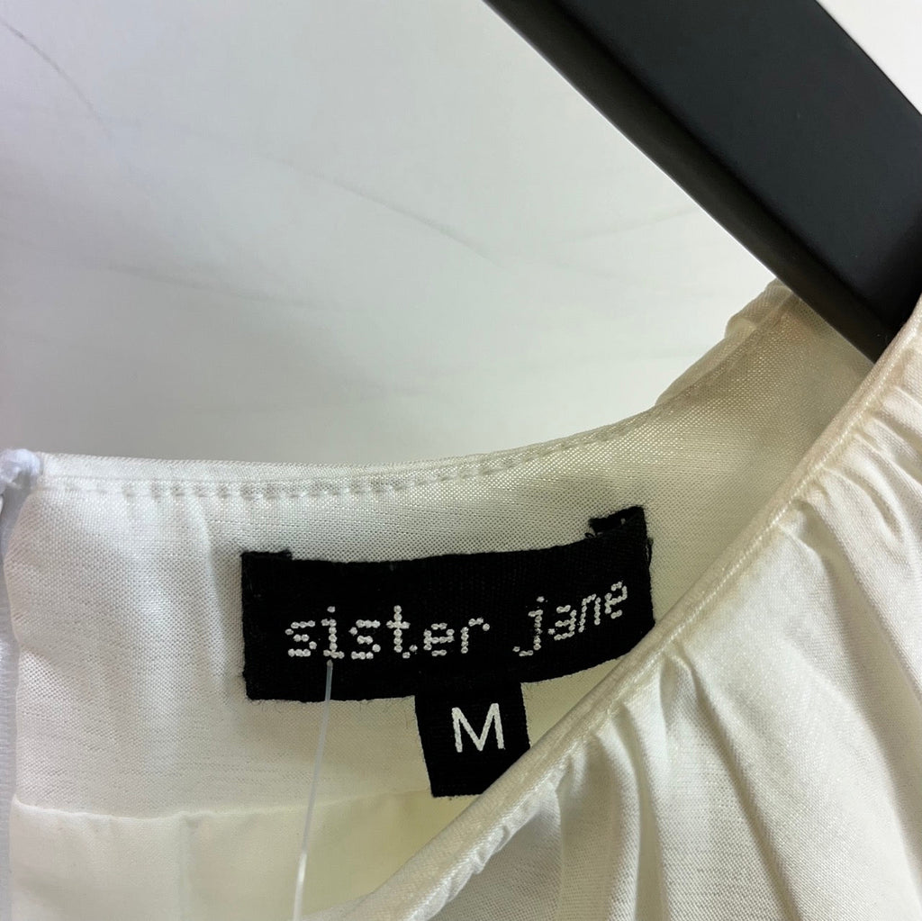 Sister Jane Ivory Cream Puff Sleeve Mini Dress Size M - Spitalfields Crypt Trust