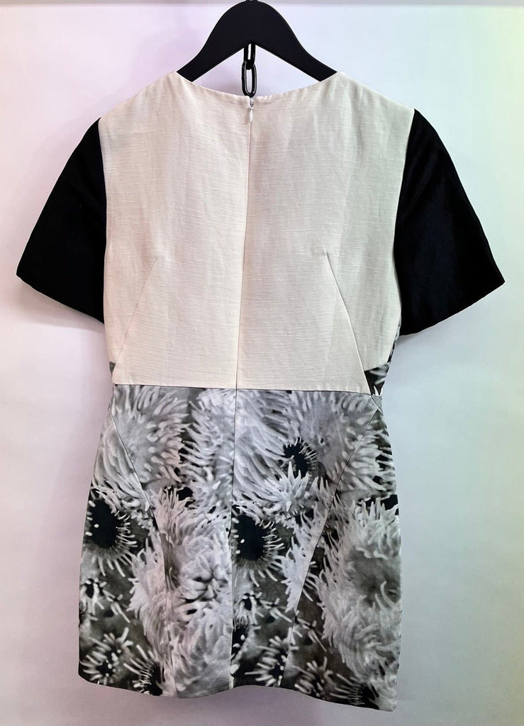TIBI Black, White Floral Print Mini Dress Size 4 - Spitalfields Crypt Trust