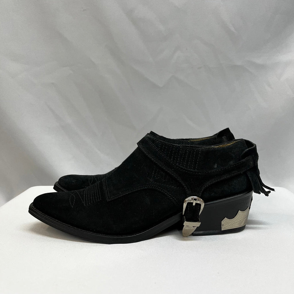 Toga Pulla Black Fringed Suede Ankle Boots Size EUR 38 - Spitalfields Crypt Trust