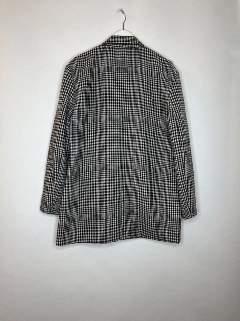 Unbranded Black, White Houndstooth Double Breasted Blazer Size M - Spitalfields Crypt Trust