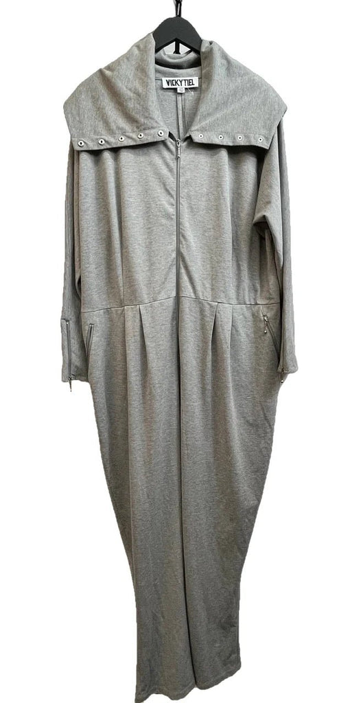 VICKYTIEL Grey Zip Up Jumpsuit Size 24 - Spitalfields Crypt Trust