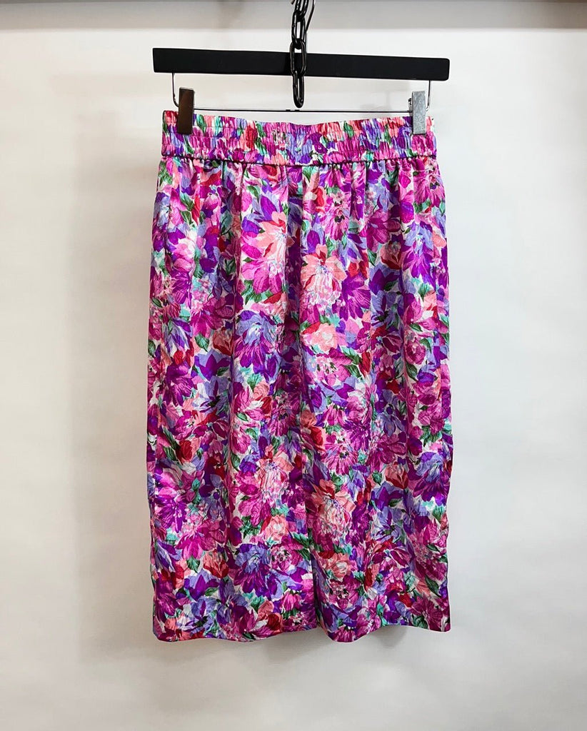 Vintage Liz Claiborne Bright Floral Print Midi Skirt Size 6 - Spitalfields Crypt Trust