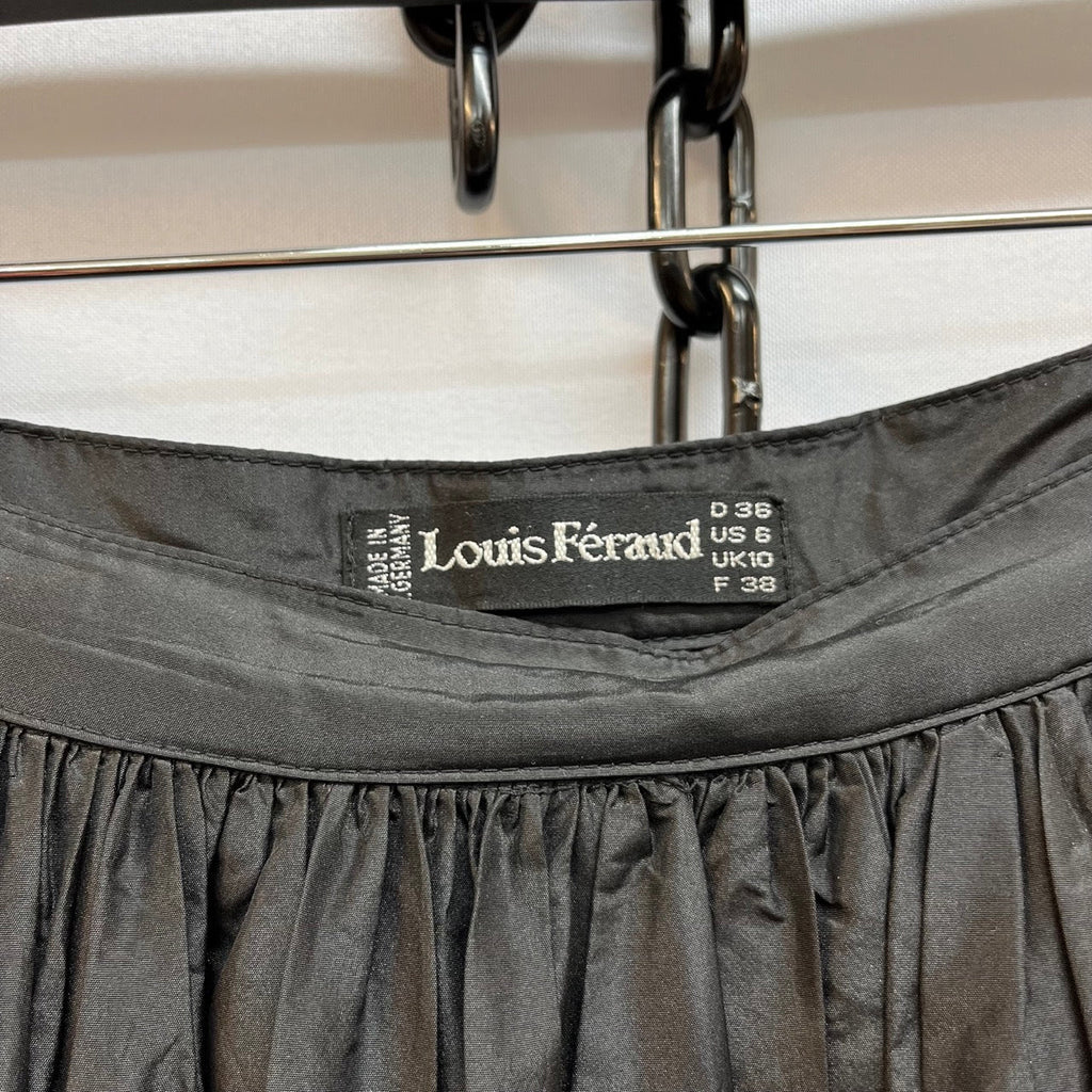 Vintage Louis Feraud Black Floral Border Sequin Embroidered Silk Skirt Size 36 - Spitalfields Crypt Trust
