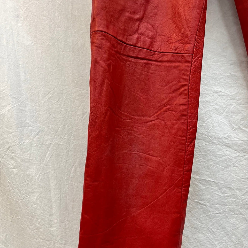 Vintage Red Leather Trousers Size W 13 inch - Spitalfields Crypt Trust
