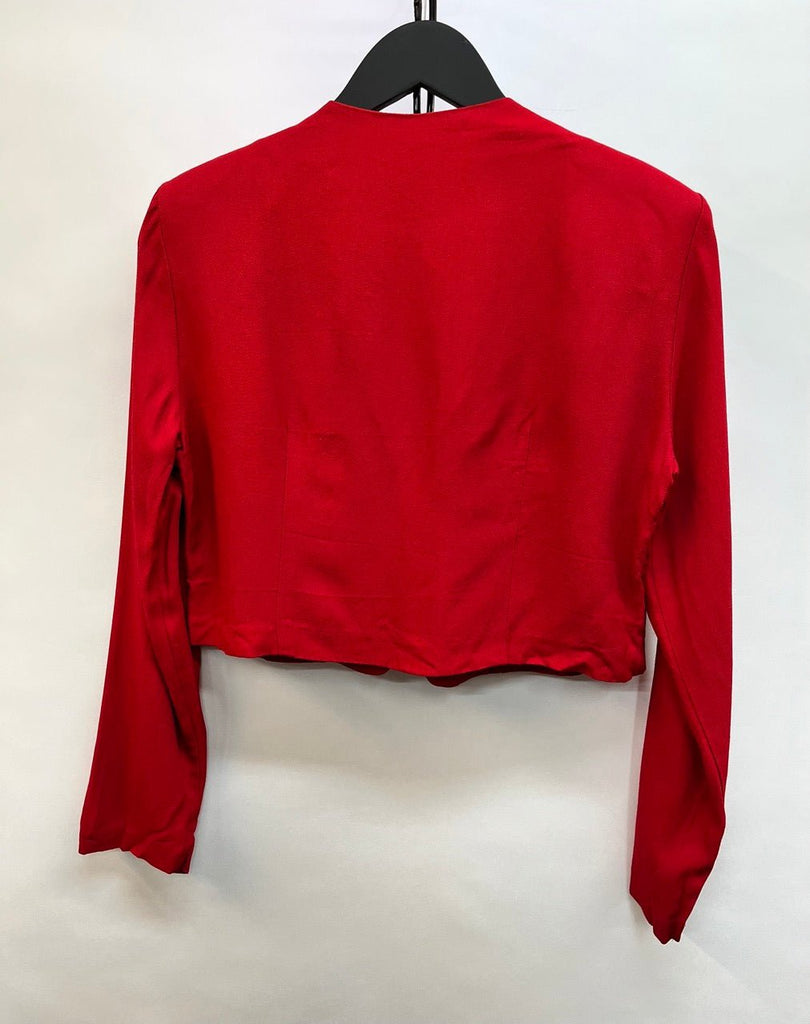 VINTAGE SHERI MARTIN Red Cropped Jacket Size 8 - Spitalfields Crypt Trust