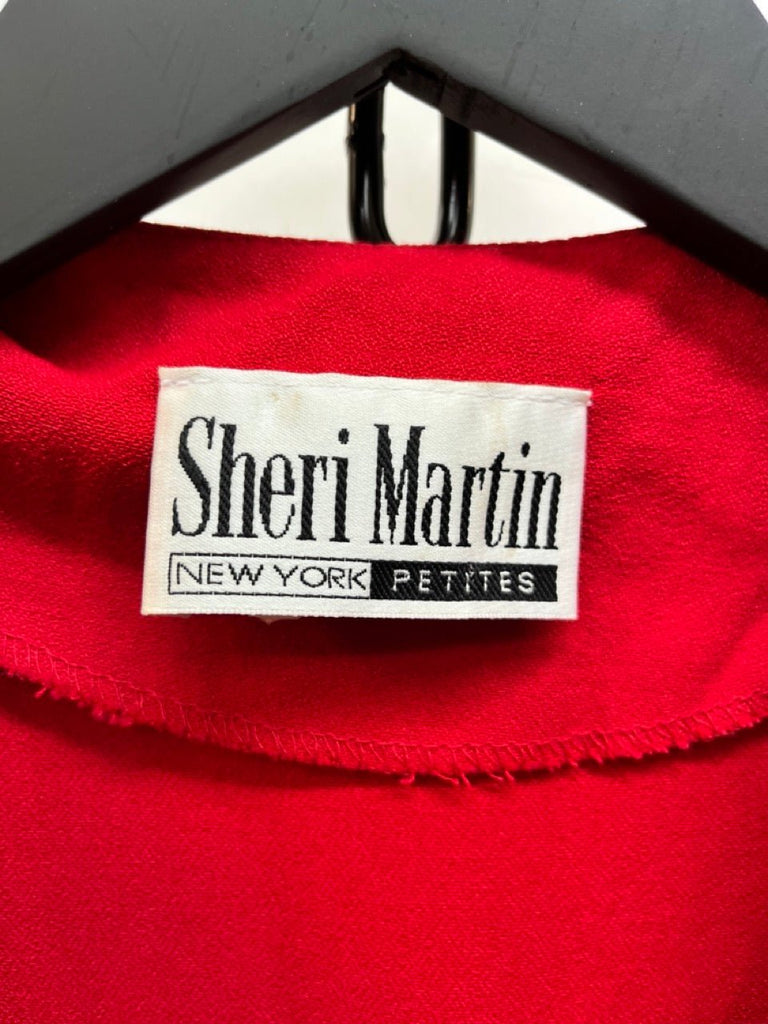 VINTAGE SHERI MARTIN Red Cropped Jacket Size 8 - Spitalfields Crypt Trust