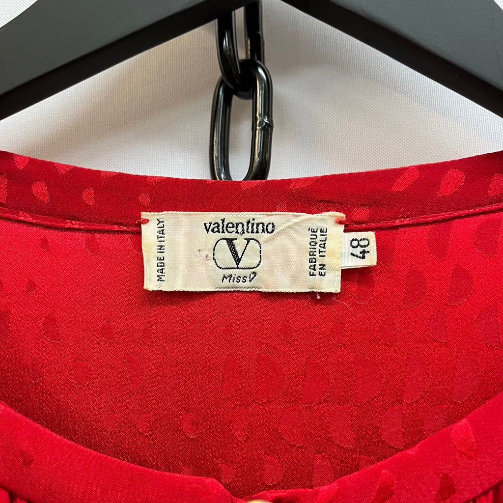 Vintage Valentino Miss V Red Blouse Size 48 - Spitalfields Crypt Trust