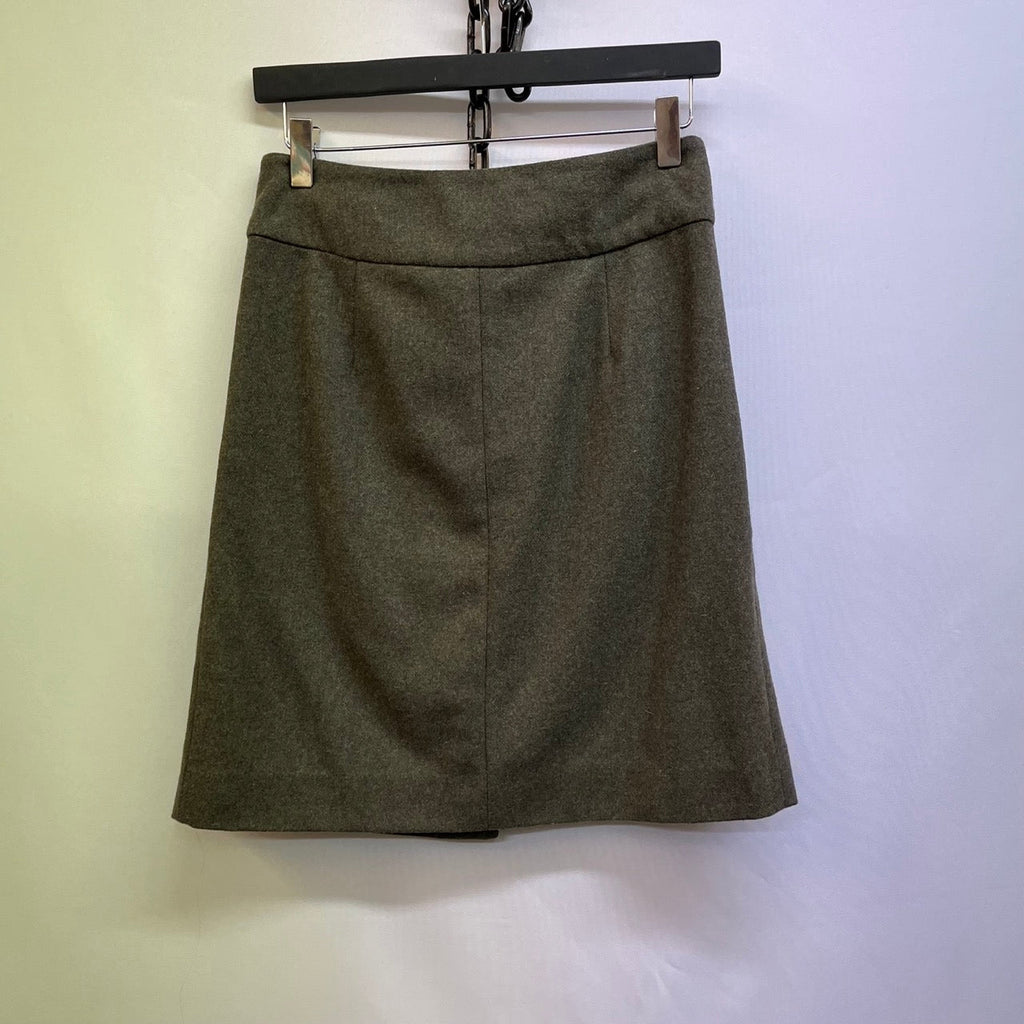 YMC Khaki Button Up Wrap Skirt Size 6 - Spitalfields Crypt Trust