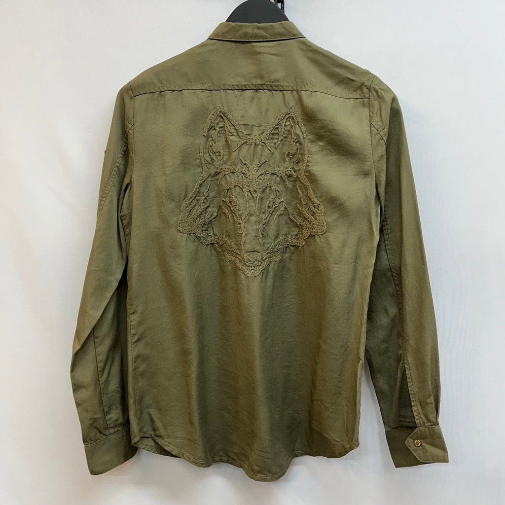 Zadig & Voltaire Khaki Military Style Embroidered Shirt Size XS - Spitalfields Crypt Trust