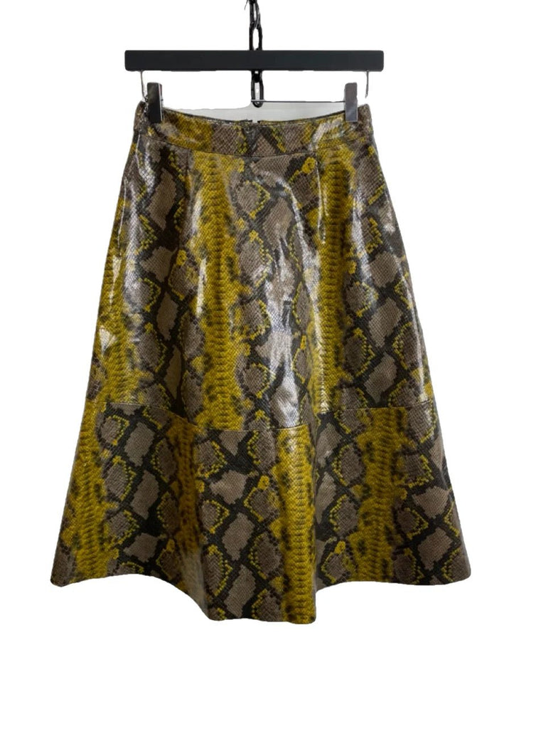 ZARA BASIC Mustard, Black, Tan Snake Print Skirt Size EUR S - Spitalfields Crypt Trust