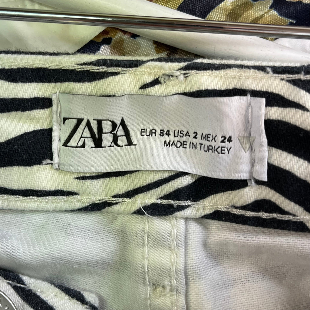 Zara Zebra Print Jeans UK Size 8 EUR 34 - Spitalfields Crypt Trust